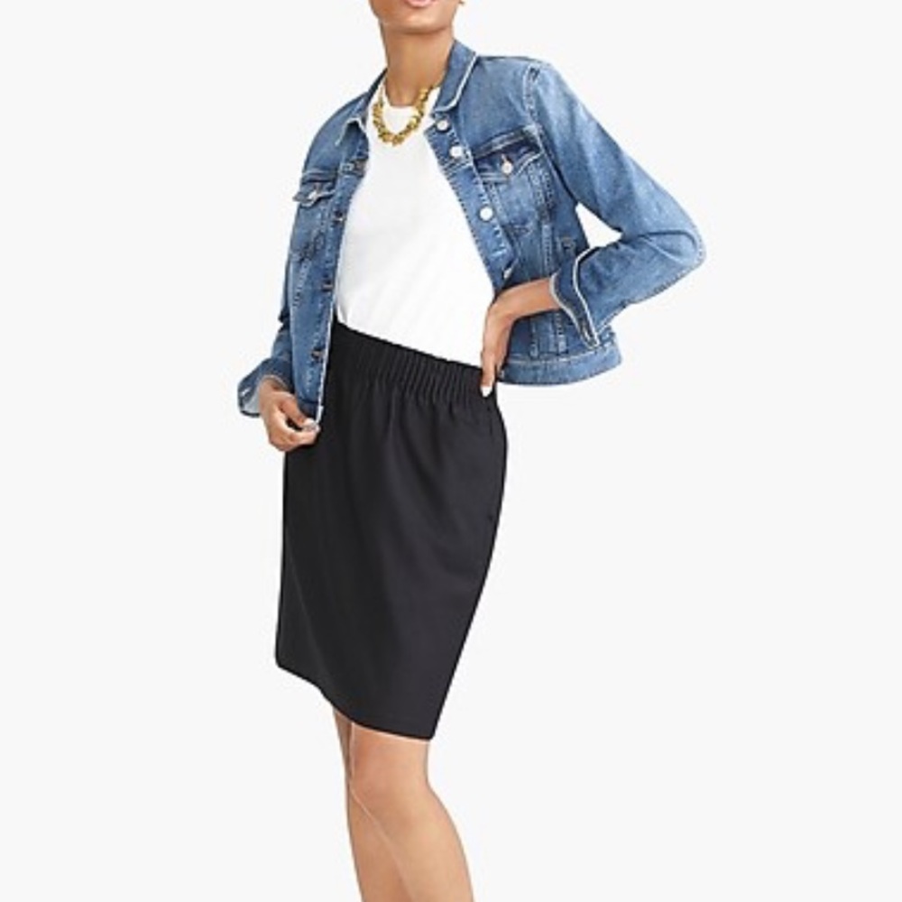 J.Crew Black Stretchy High-Waist Paperbag Skirt